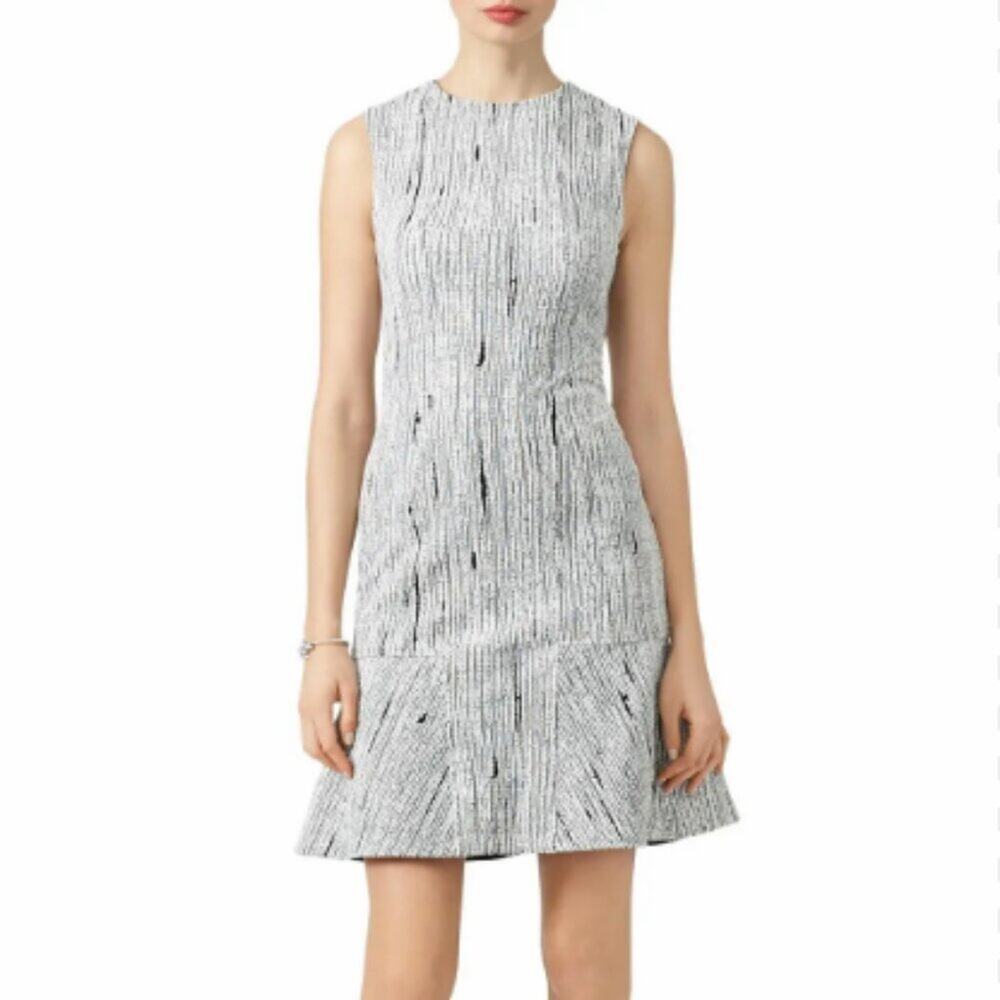 Yigal Azrouel White Rustic Crackle Trumpet Dress‎